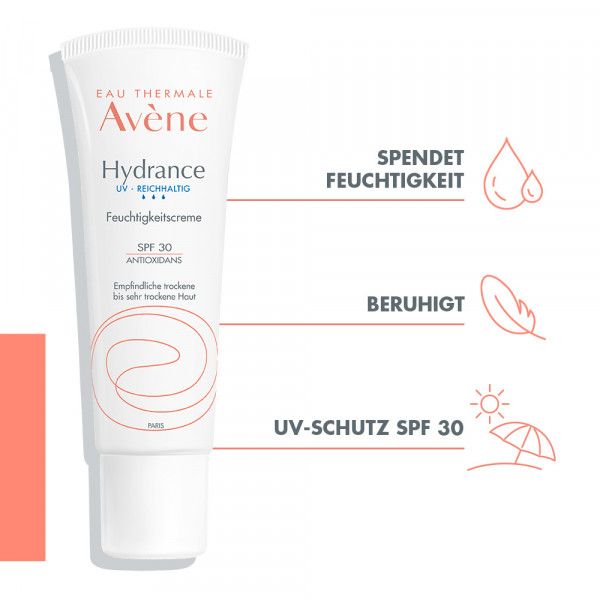 bodyguardapotheke Avène Hydrance reichhaltige UV Feuchtigkeitscreme SPF 30 zur intensiven und langanhaltenden Feuchtigkeitsversorgung der Haut Sonderangebot