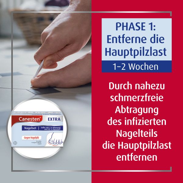 bodyguardapotheke CANESTEN Extra Nagelset Creme 10g + 15 Hygienepflaster zur Behandlung von Nagelpilz Preisnachlass
