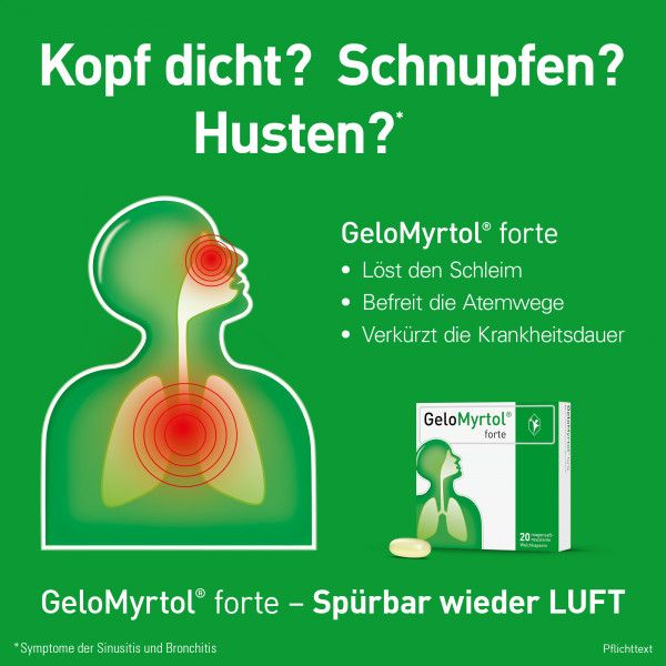 bodyguardapotheke GeloMyrtol forte bei Sinusitis und Bronchitis mit Husten & Schnupfen Bestseller