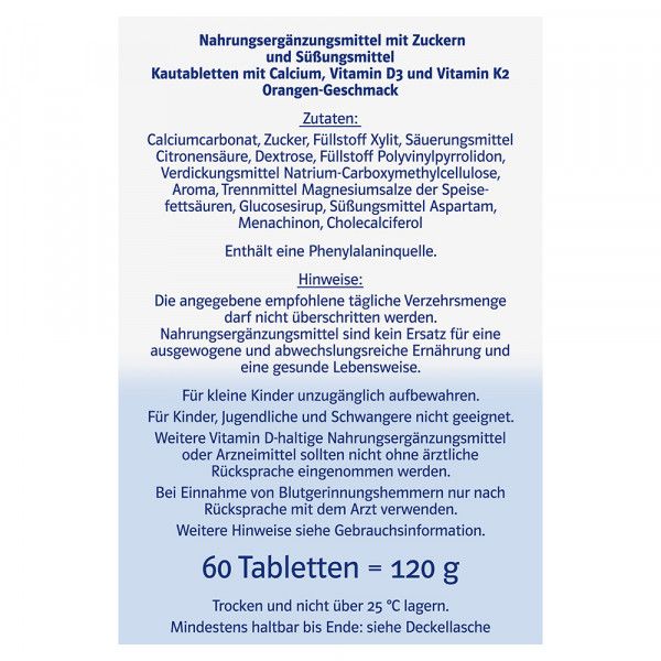 bodyguardapotheke DOPPELHERZ Calcium 1000+D3+K2 system Kautabletten VIP-Rabatte