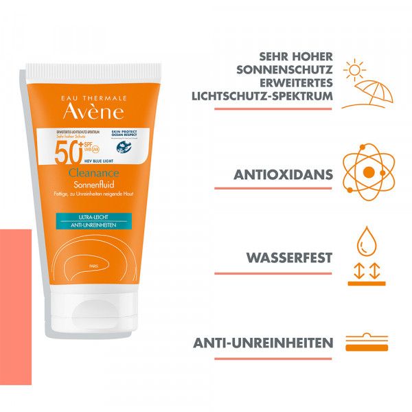 bodyguardapotheke AVENE Cleanance Sonnenfluid SPF 50+ zollfrei