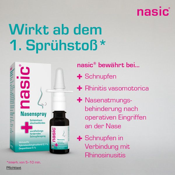 bodyguardapotheke NASIC Nasenspray abschwellendes Schnupfenspray mit Xylometazolin & Dexpanthenol Weihnachtsangebot