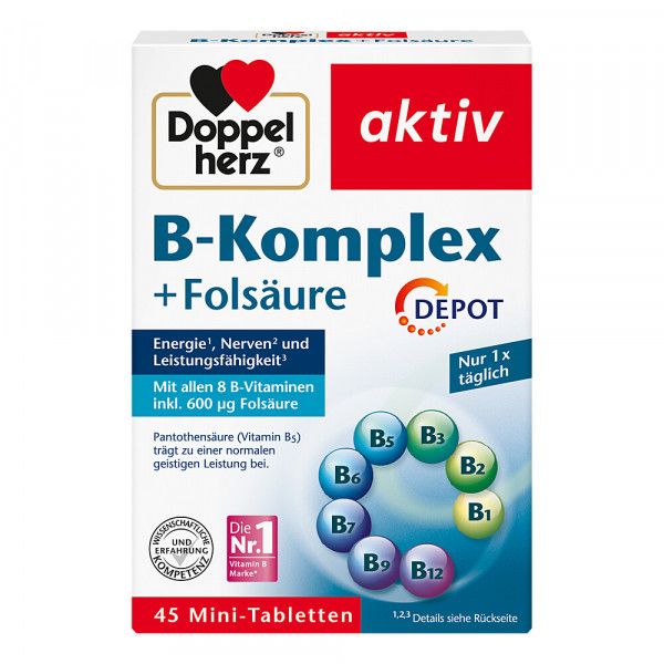 bodyguardapotheke DOPPELHERZ B-Komplex+Folsäure Tabletten Heißer Verkauf