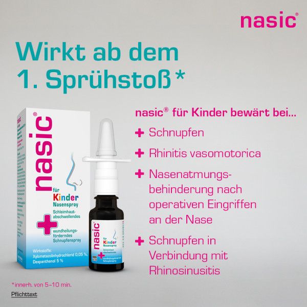 bodyguardapotheke NASIC für Kinder Nasenspray abschwellendes Schnupfenspray mit Xylometazolin & Dexpanthenol Neueste Mode