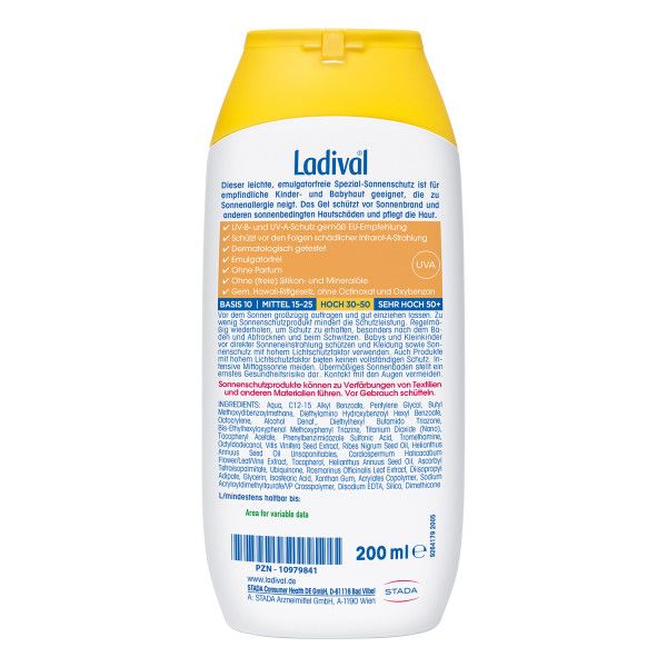 bodyguardapotheke LADIVAL Kinder allergische Haut Gel LSF 30 Vierteljährliche Förderung