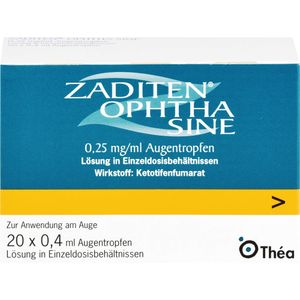 bodyguardapotheke ZADITEN ophtha sine 0 25 mg/ml Augentr.Einzeldos Kostenloser Versand international