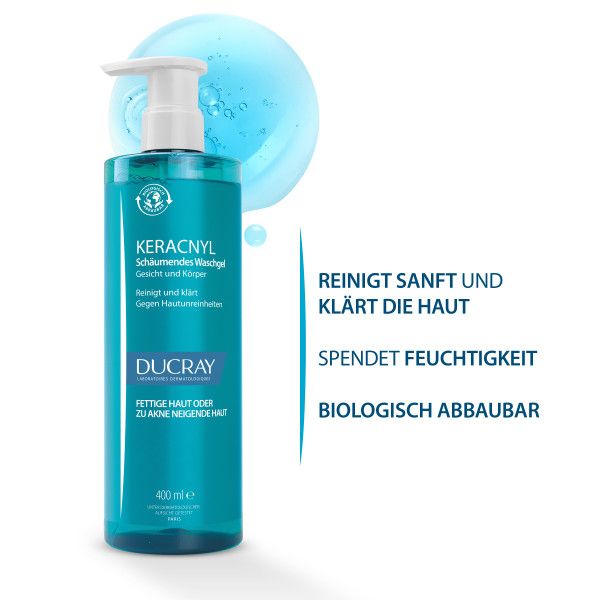 bodyguardapotheke Ducray KERACNYL Waschgel - Reinigung bei unreiner Haut und Akne 50% Rabatt für begrenzte Zeit