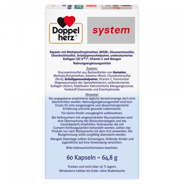 bodyguardapotheke DOPPELHERZ MSM Glucosamin system Kapseln Günstig kaufen