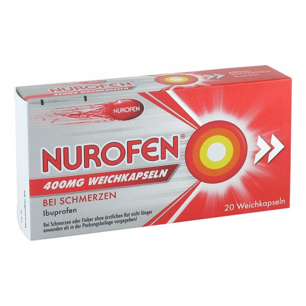 bodyguardapotheke NUROFEN 400 mg Weichkapseln Ibuprofen bei Schmerzen flüssiger Kern schnellere Aufnahme vom Körper Weihnachtsangebot