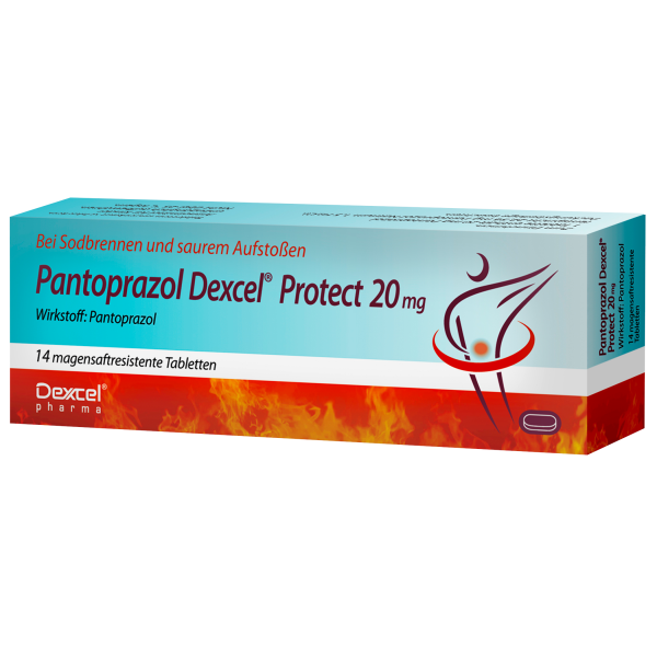 bodyguardapotheke PANTOPRAZOL Dexcel Protect 20 mg bei Sodbrennen und saurem Aufstoßen magensaftresistenteTabletten Osterangebot