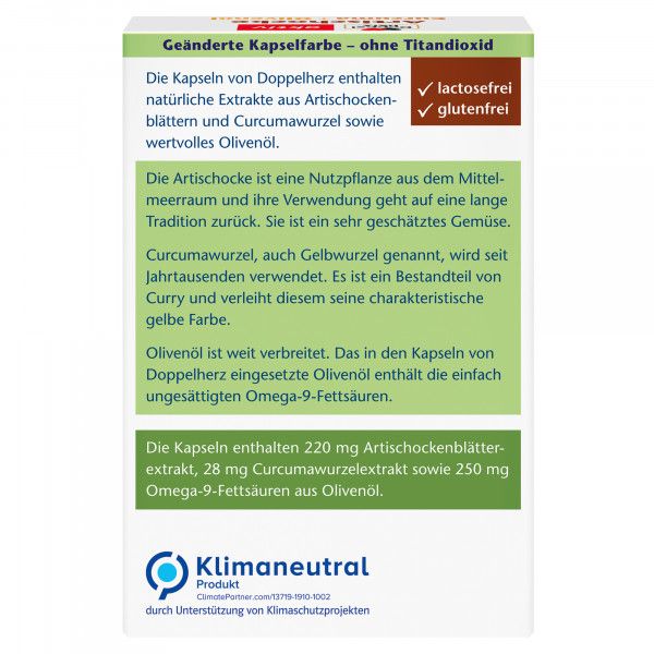 bodyguardapotheke DOPPELHERZ Artischocke+Olivenöl+Curcuma Kapseln Valentinstagsangebot