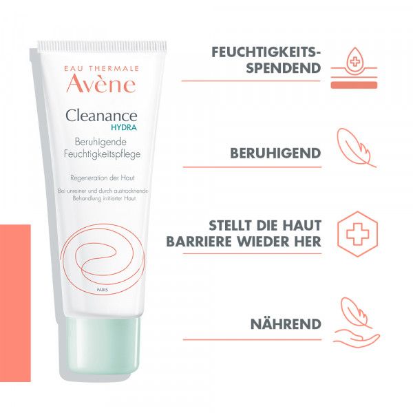 bodyguardapotheke Avène Cleanance Hydra beruhigende Feuchtigkeitspflege bei dermatologischer Behandlung von Akne Auslauf