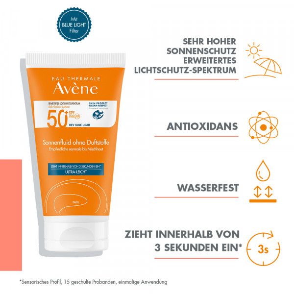 bodyguardapotheke AVENE Sonnenfluid SPF 50+ ohne Duft Kauf eins, bekomm eins gratis