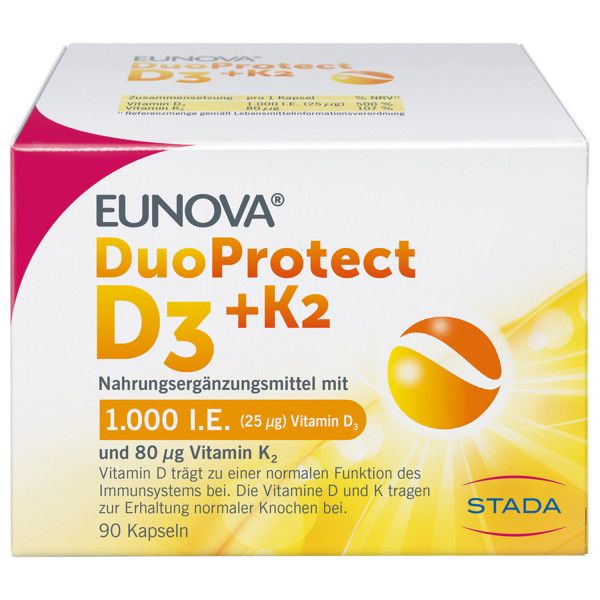 bodyguardapotheke EUNOVA DuoProtect D3+K2 1000 I.E./80 μg Kapseln Exklusivangebot