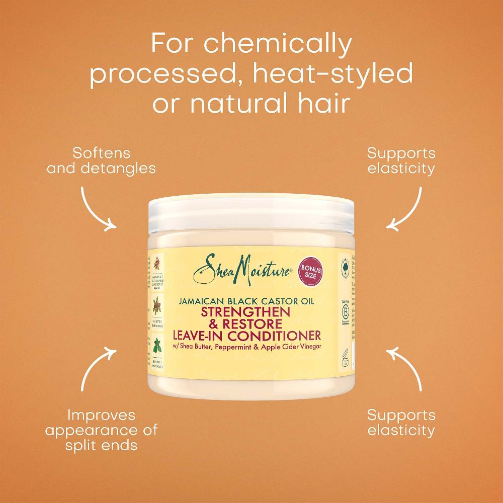lookfantastic Shea Moisture Jamaican Black Castor Oil Strengthen Grow & Restore Leave-In Conditioner 454g Sonderangebot der Fabrik