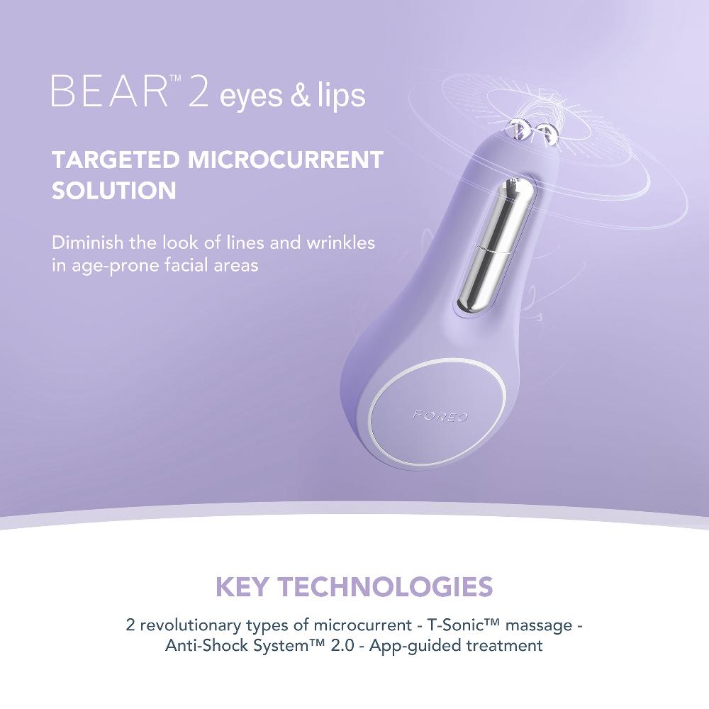 lookfantastic FOREO BEAR 2 Eyes and Lips Supercharged Set - Lavender Bis zu 60% Rabatt