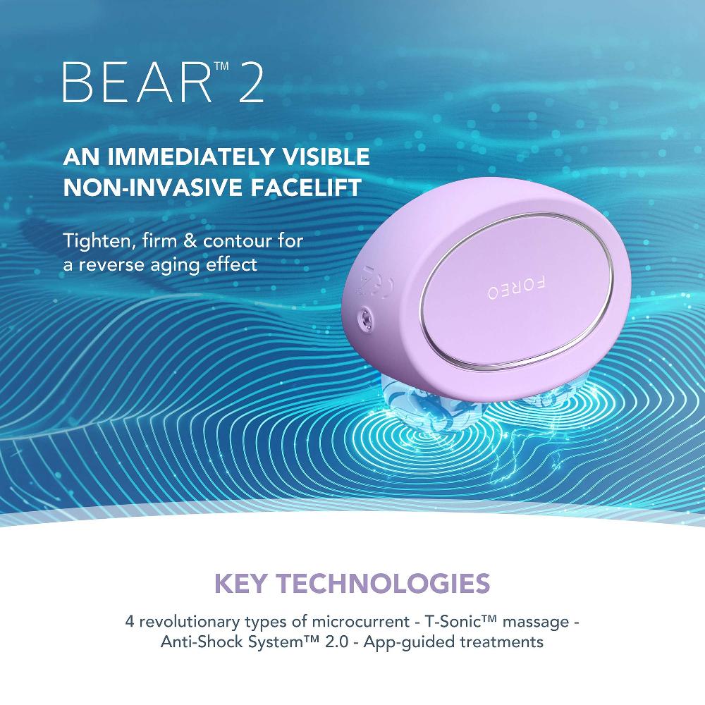 lookfantastic FOREO BEAR 2 Firm and Lift Supercharged Set - Lavender Bis zu 65% Rabatt