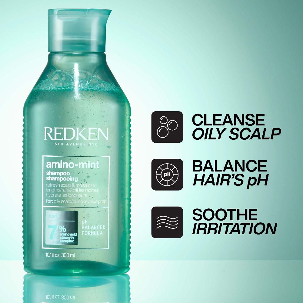 lookfantastic Redken Amino Mint Scalp Cleansing for Greasy Hair Shampoo and All Soft Hydrating Care Conditioner Bundle Zeitbegrenzte Promotion