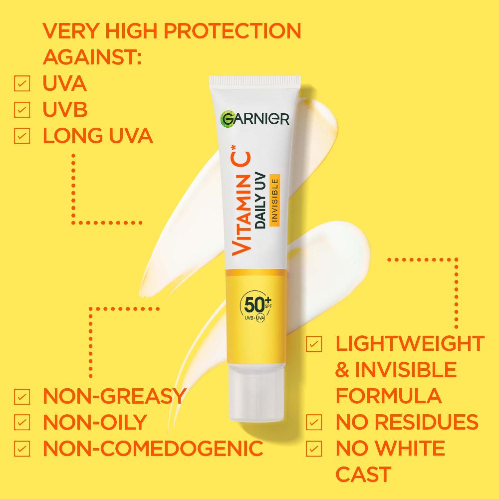 lookfantastic Garnier Vitamin C Daily UV Brightening Fluid Glow SPF 50+ 40ml Outlet