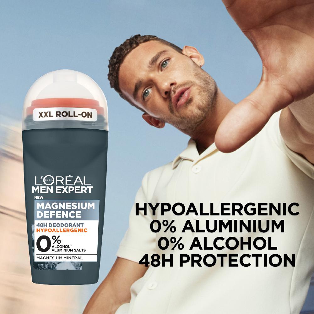 lookfantastic L'Oréal Paris Men Expert Magnesium Defence Hypoallergenes 48-Stunden-Roll-On Deodorant 50 ml Speichern exportieren