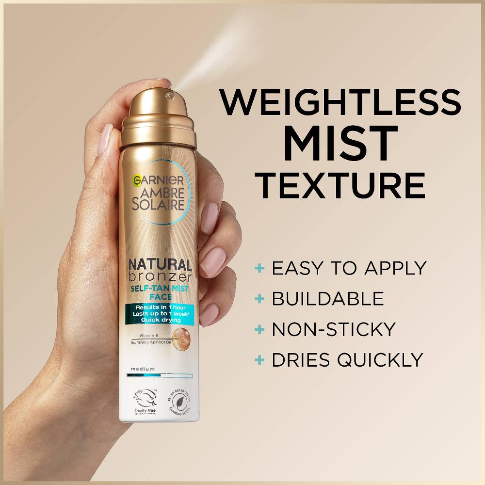 lookfantastic Garnier Ambre Solaire No Streaks Bronzer Face Mist Spray - Original (75ml) Fabrikverkauf