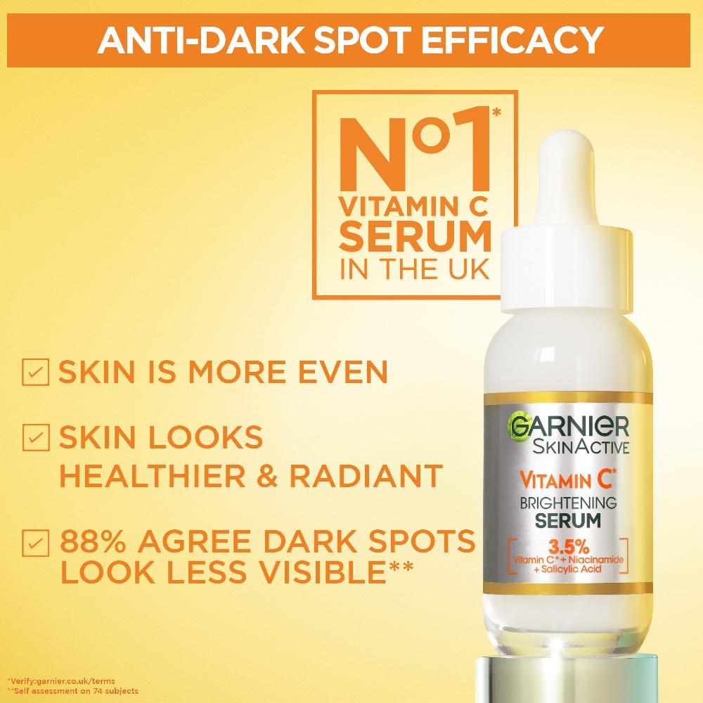 lookfantastic Garnier 3.5% Vitamin C Niacinamide Salicylic Acid Brightening and Anti Dark Spot Serum 30ml Bestseller