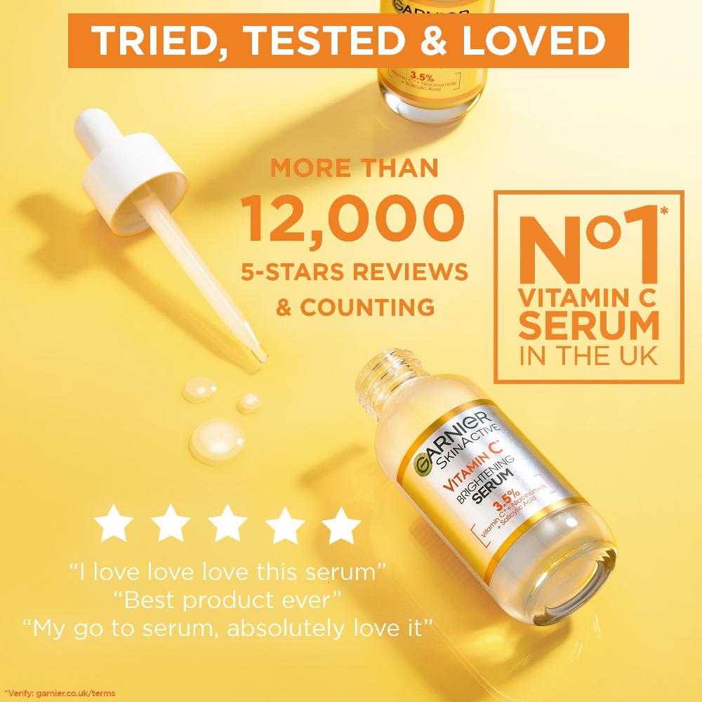 lookfantastic Garnier 3.5% Vitamin C Niacinamide Salicylic Acid Brightening and Anti Dark Spot Serum 30ml Bestseller